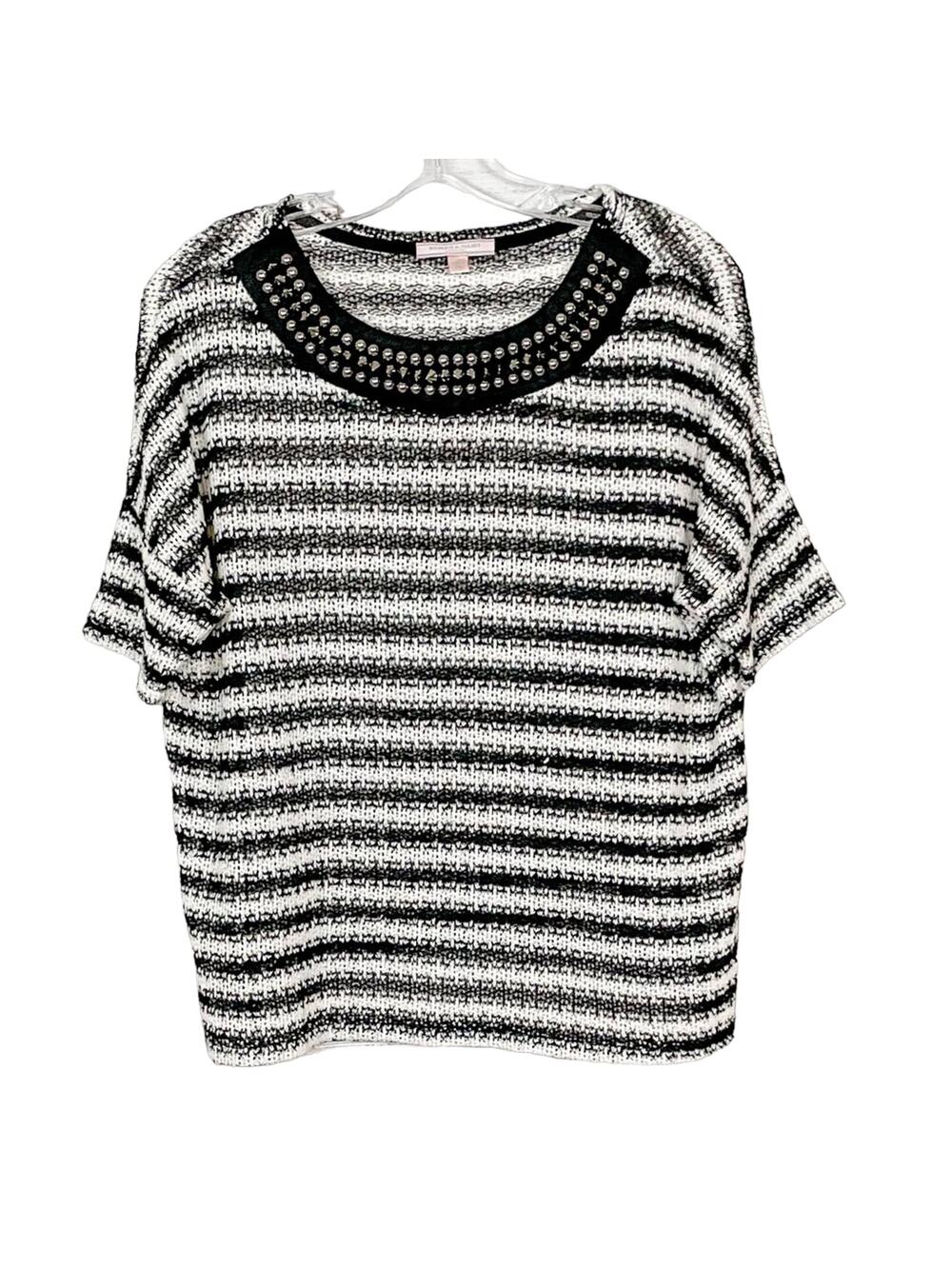 Romeo & Juliet Couture Black and White Striped Sweater, EUC, Size Small